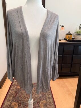 Prana Women's Light Gray Open-Front Cardigan Dolman Sleeve